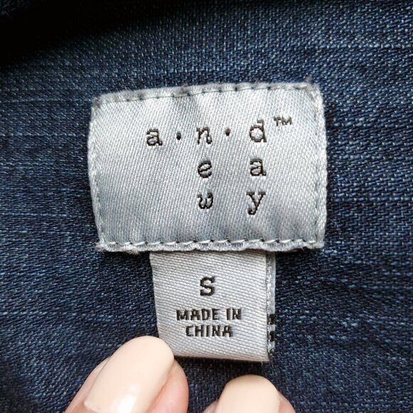 A New Day 100% Cotton Chambray Denim Shirtdress Deep Blue Cowgirl Tie Belt S - Picture 9 of 16